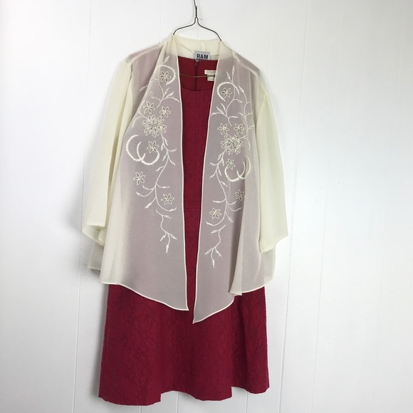 Vintage sheer sequined cover up cream size 16 top - Picture 8 of 9